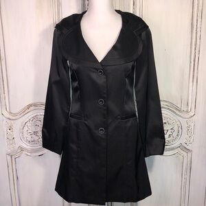 WANKO Cotton Blend Chic Unique Shawl Collar Long Sleeve Dress Coat Size 34